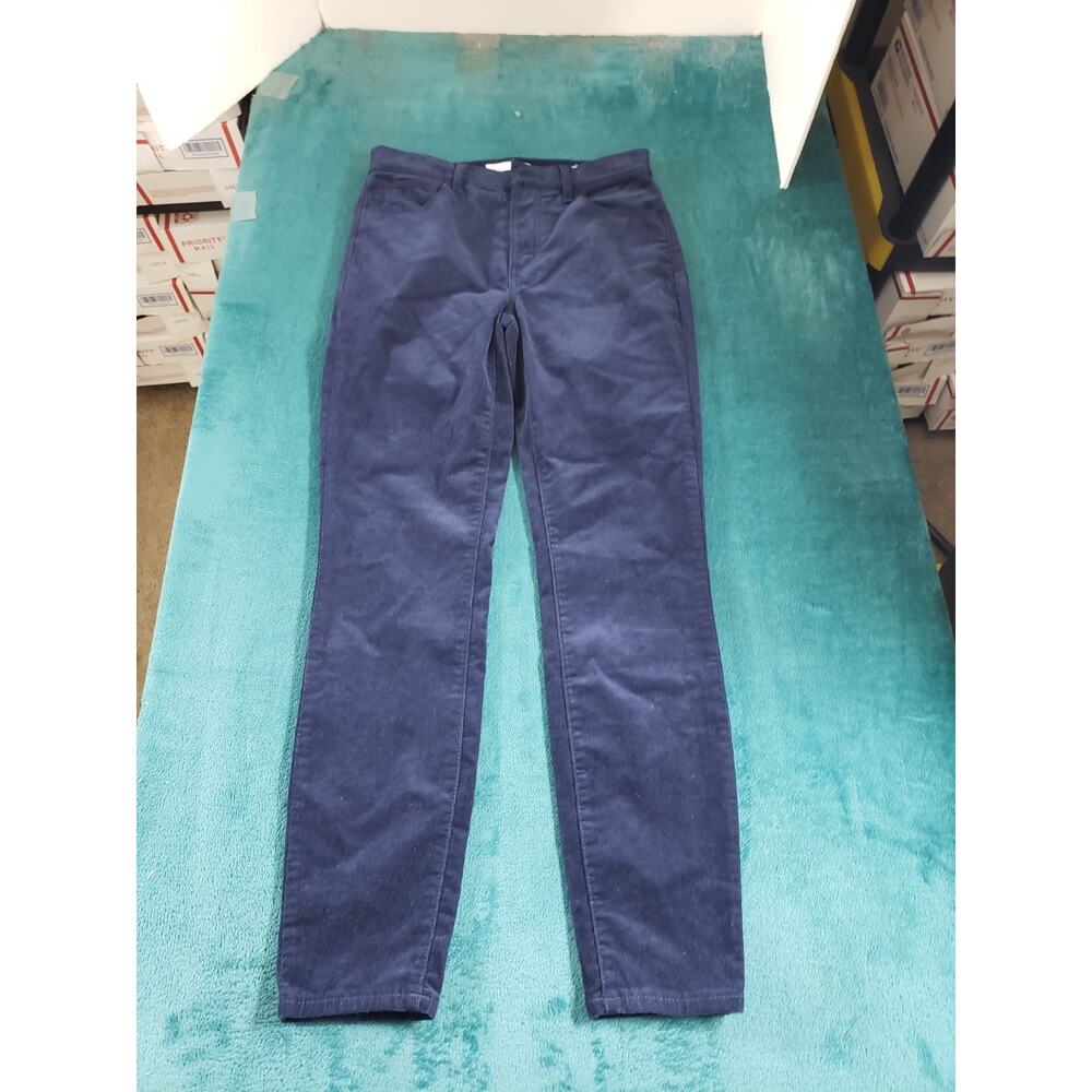 Loft Jeans Size 2 Petite Womens Blue Stretch Pant Corduroy Mid Rise Modern Ankle - Picture 2 of 13